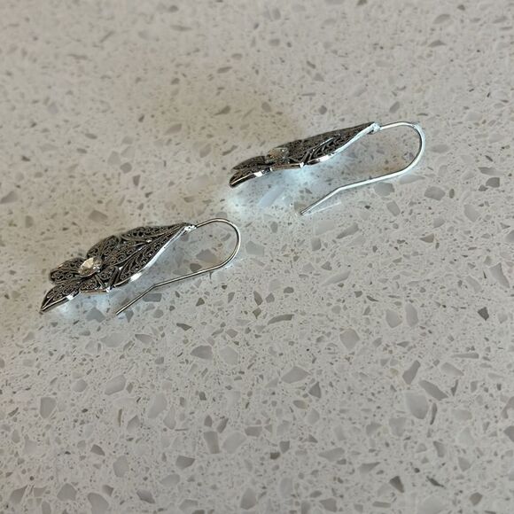 Vintage Style Zinc Alloy Rhinestone Decor Flower Design Earrings - Picture 6 of 8